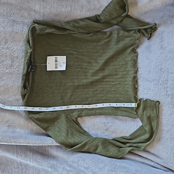 Forever 21 M Long Sleeve Crop Top Sheer - Picture 7 of 10
